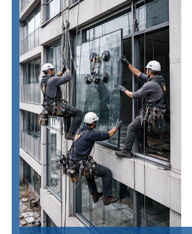Фасадное остекление и монтаж витражей зданий в Кумертау под ключ