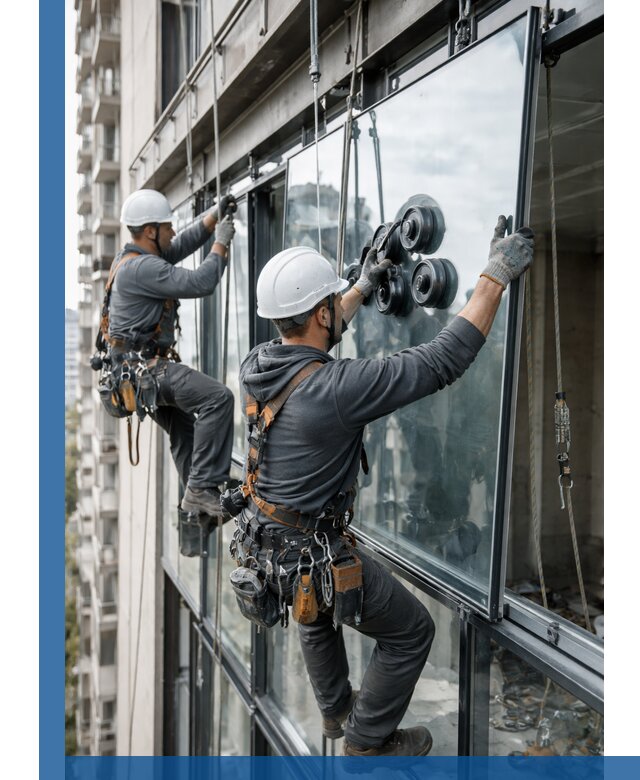 Витражное остекление фасадов и лоджий в Кумертау под ключ