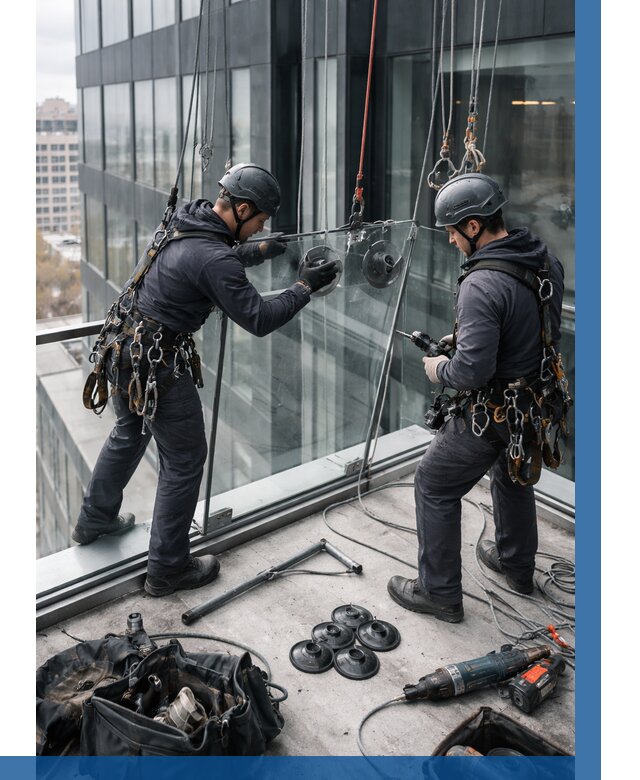 Монтаж стеклянных ограждений в Кумертау от 2552 р. | ВЫСОТНИК-Кра