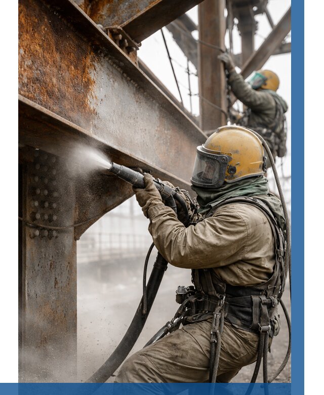 Пескоструйная очистка металлоконструкций в Кумертау по 613 р.  ВЫСОТНИК-Кра