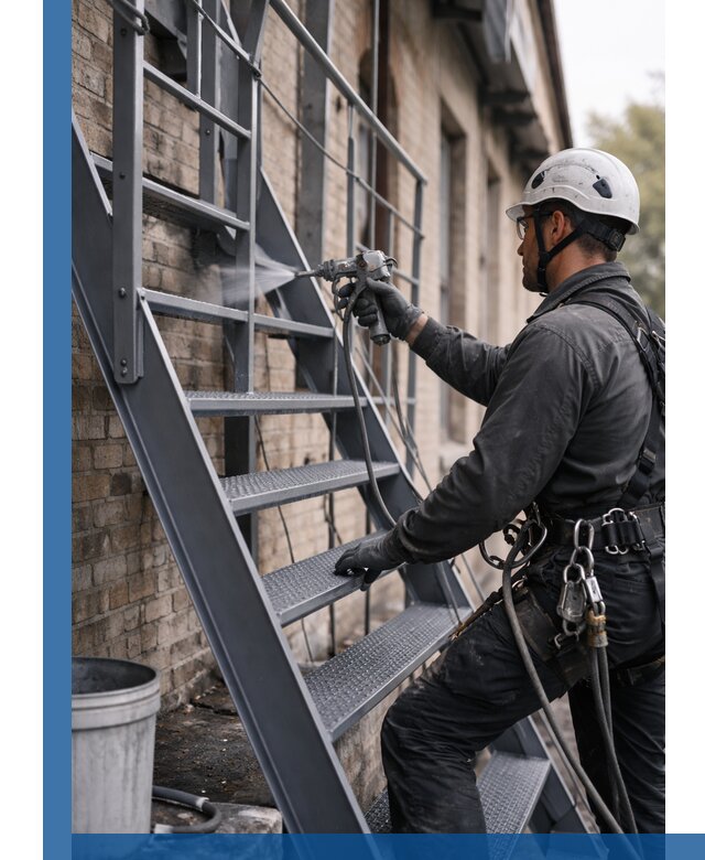 Покраска и антикоррозионная защита пожарных лестниц в Кумертау