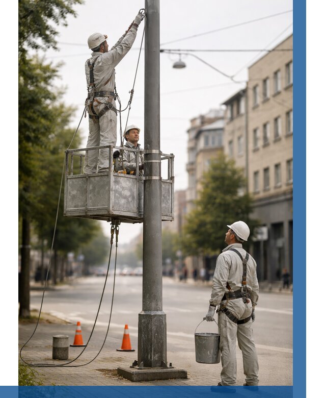 Покраска опор освещения в Кумертау от 5105 р. | ВЫСОТНИК-Кра