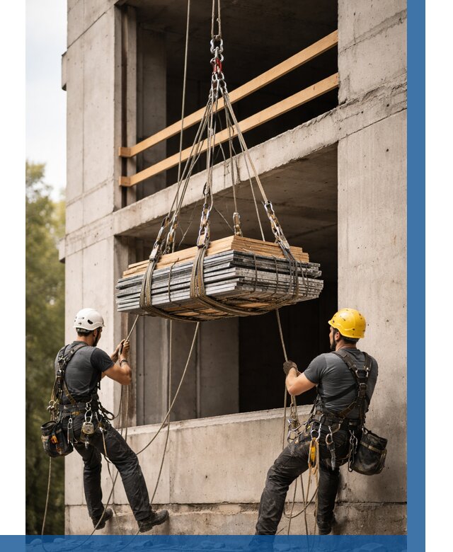 Подъем материала на этаж веревками в Кумертау от 1531 р. | ВЫСОТНИК-Кра