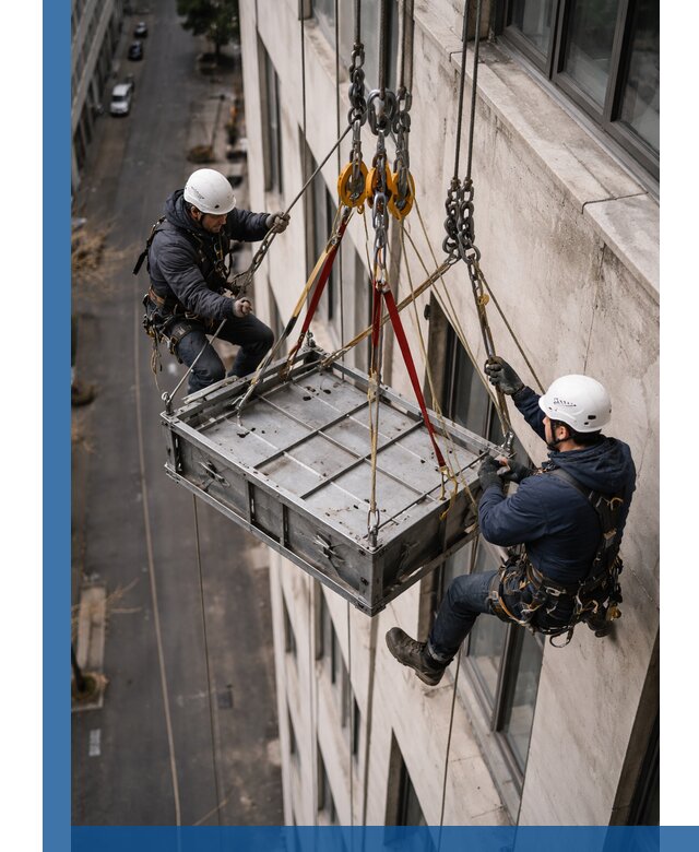 Спуск и подъем грузов по фасаду в Кумертау для зданий