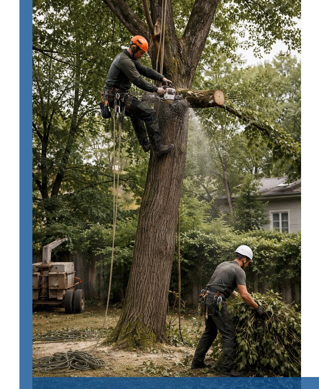 Кронирование деревьев в Кумертау, безопасная высотная обрезка