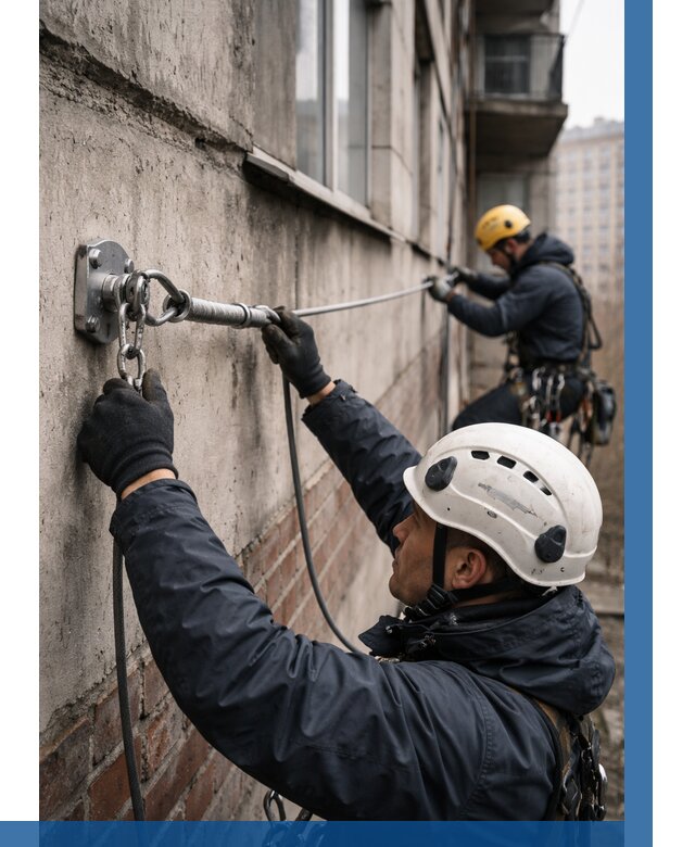 Монтаж анкерных линий в Кумертау от 3063 р. | ВЫСОТНИК-Кра