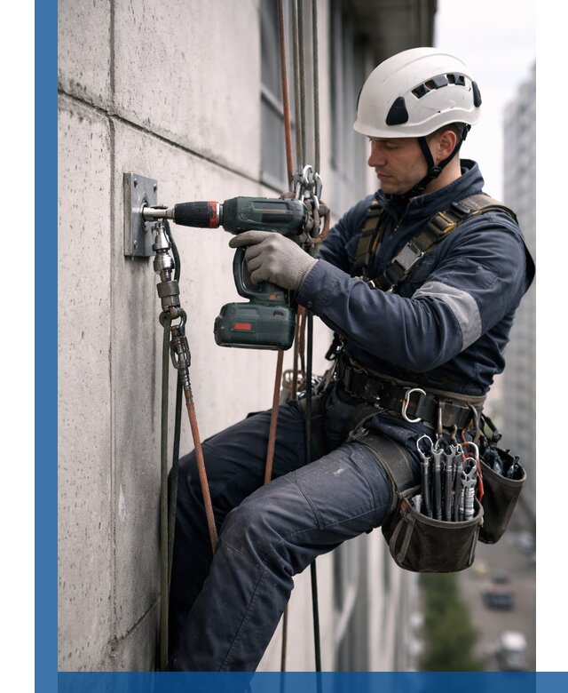 Установка анкерных точек для высотных работ в Кумертау